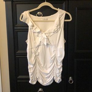 CAbi white rushed tank XL